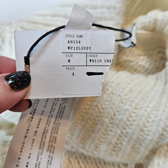 IRO Lovey Sweater Wool Alpaca Turtleneck Open Stitch in Chalk Women's Medium - Picture 10 of 12